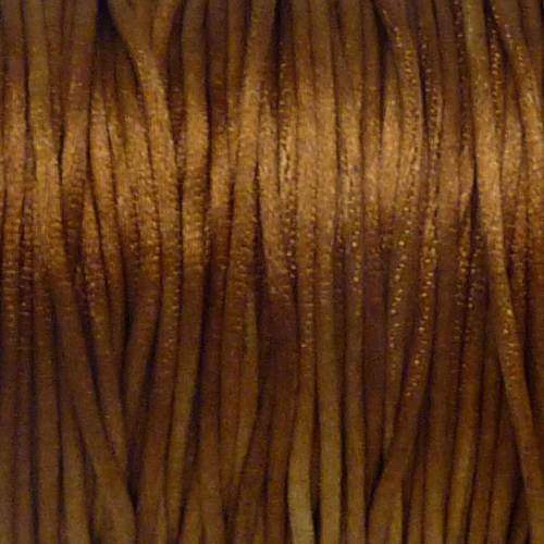 10m de fil, cordon 1mm queue de rat marron caramel brillant - ficelle chinoise
