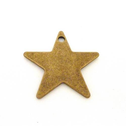 Grand pendentif étoile 47,2mm en métal de couleur bronze 