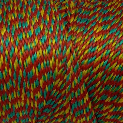 R-5m fil polyester ciré 0,8mm multicolore rouge, vert, jaune