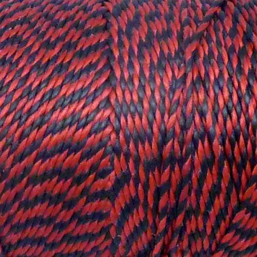 10m fil polyester ciré 0,8mm bicolore noir et rouge 