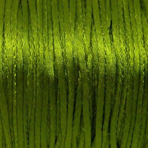 4m de fil, cordon 1mm queue de rat vert pistache brillant 