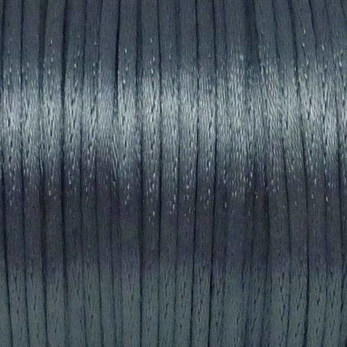 5m de fil cordon queue de rat 2mm, ficelle chinoise gris bleuté 
