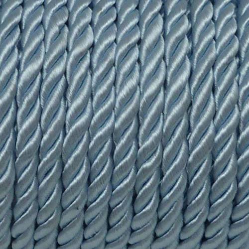 1m cordon nylon mouliné 5mm couleur bleu clair