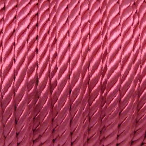1m cordon nylon mouliné 5mm couleur rose 