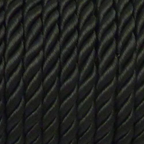 1m cordon nylon mouliné 5mm noir 