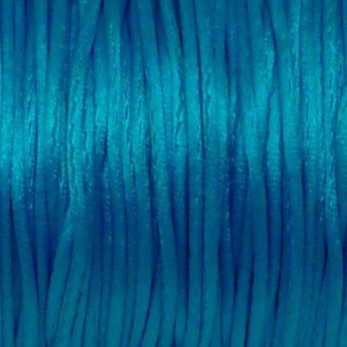 10m de cordon 1mm queue de rat bleu turquoise brillant satiné ficelle chinoise 