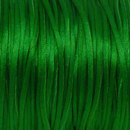 R-10m de cordon 1mm queue de rat vert herbe brillant satiné ficelle chinoise 