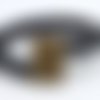 Fermoir aimanté rectangle 28,1 x 18,1mm avec motif raie pour cuir regaliz en métal de couleur bronze 