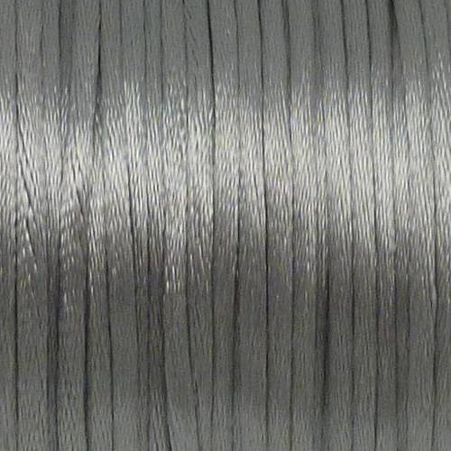 5m de fil cordon queue de rat, ficelle chinoise 2mm gris clair argenté 