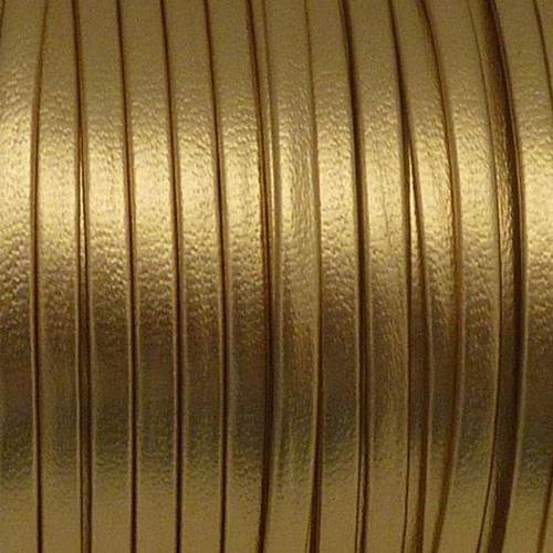 1m lanière simili cuir 3mm de couleur doré or très belle qualité 