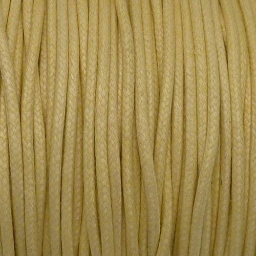 5m cordon coton ciré 2mm de couleur jaune pâle, crème