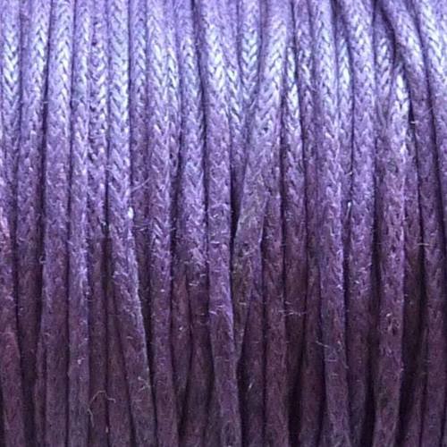 10m fil coton ciré 1mm violet, lilas