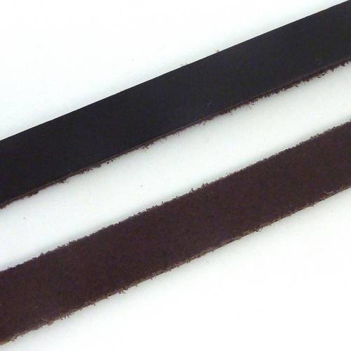 20cm lanière cuir plat largeur 10,2mm de couleur marron foncé - cuir véritable origine europe