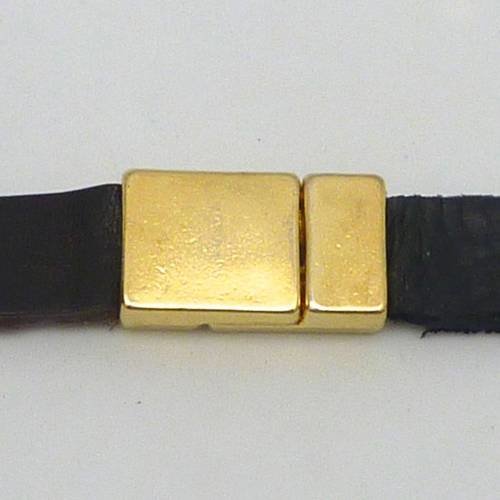 Fermoir aimanté rectangle 20,9mm en métal doré pour lanière 