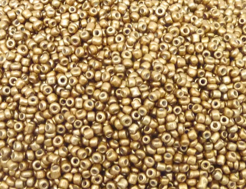 x 20g Perles de Rocaille 2,5mm couleur doré opaque