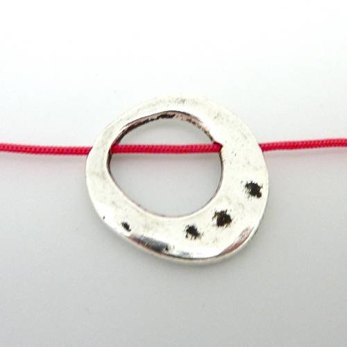 5 perles, connecteurs, intercalaires anneau 20mm en métal argenté