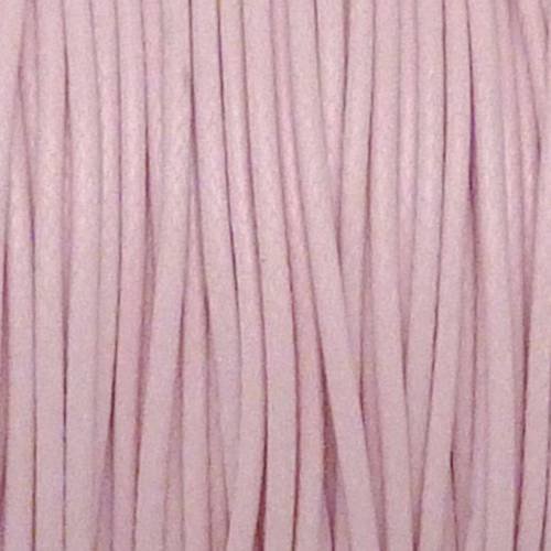 5m de cordon polyester enduit souple 1mm imitation cuir rose pâle 