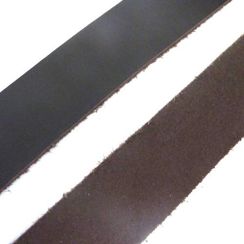 20cm lanière cuir largeur 24,5mm de couleur marron foncé