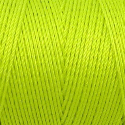 10m fil polyester ciré 0,8mm de couleur jaune fluo 