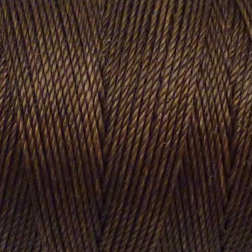 10m fil polyester ciré 0,8mm de couleur marron noisette 