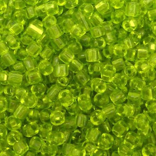 Lot de 20g Perles  Rocailles en verre Transparent 4mm vert transparent AB 