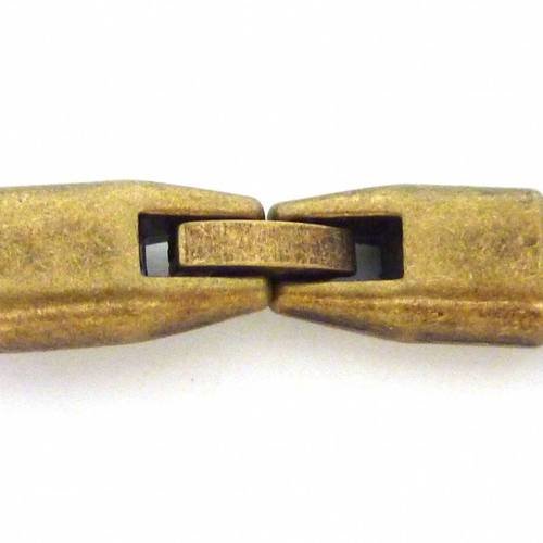 Fermoir clip 6,1mm x 2,8mm pour lanière cuir en métal