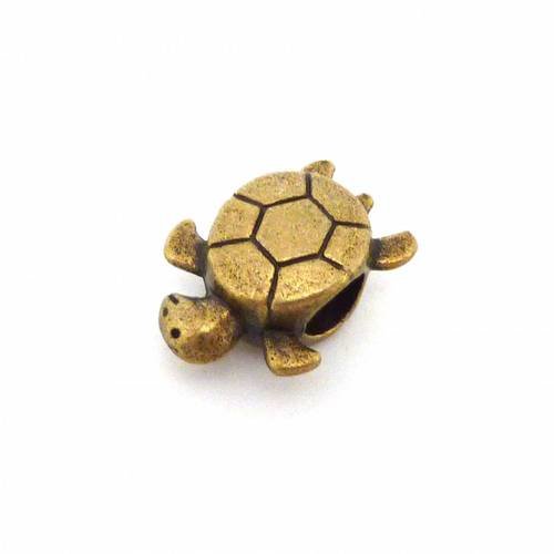 Intercalaire tortue 16,2mm gros trou en métal bronze style