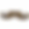 5 perles, pendentifs, connecteurs moustache 30,8mm en métal bronze 