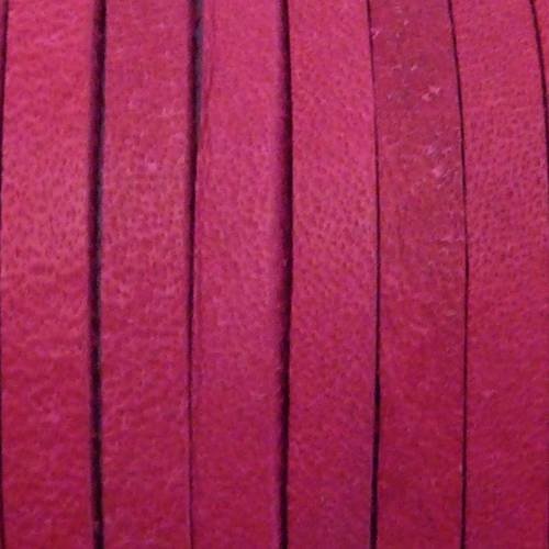 1m cuir carré 3,3mm de couleur rose fuchsia - cuir 