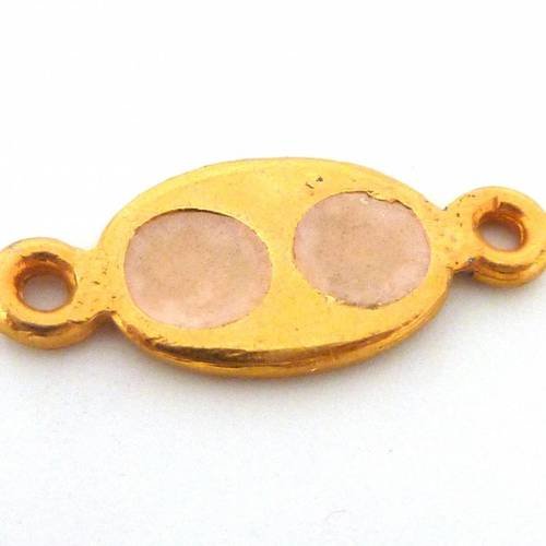Perle de jonction ovale 25,4mm en métal doré brillant et pastille 