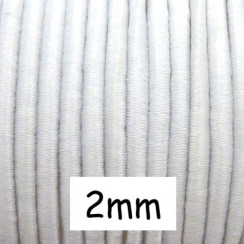 4m de fil élastique 2mm de couleur blanc