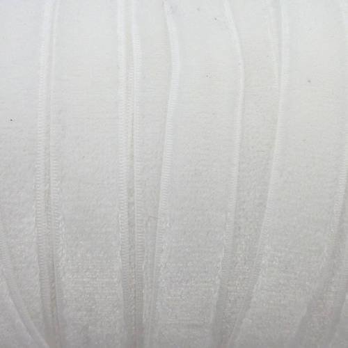 1m ruban velours élastique plat largeur 10mm blanc 