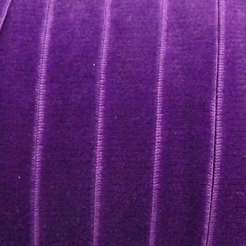 1m ruban velours élastique plat largeur 10mm violet lilas 
