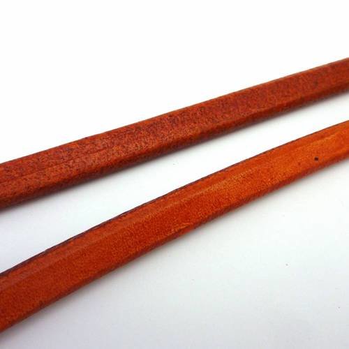 20cm cuir regaliz 10mm x 6,7mm de couleur orange - cuir 