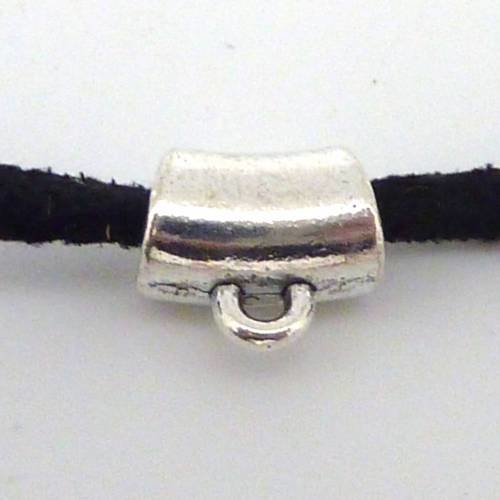 R-50 perles tube support breloque 8,4mm, belière en métal argenté 