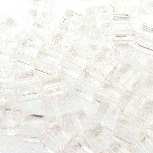 25 perles cube angle arrondi 4,5mm en verre transparent verre 