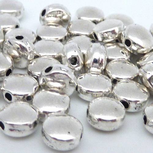 40.4g environ 100 perles pastille lisse 5,9mm en métal 