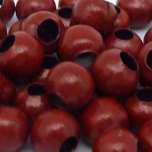 20g environ 80 perles métallique ronde 6mm rouge bordeaux 