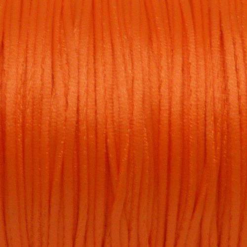 4m fil, cordon queue de rat 1mm orange fluo brillant satiné 