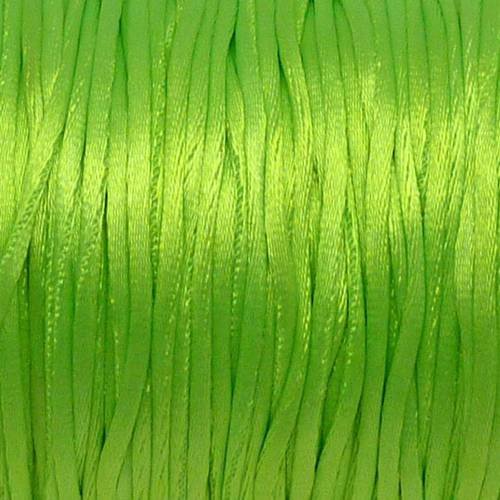 10m cordon queue de rat 1mm vert fluo brillant satiné