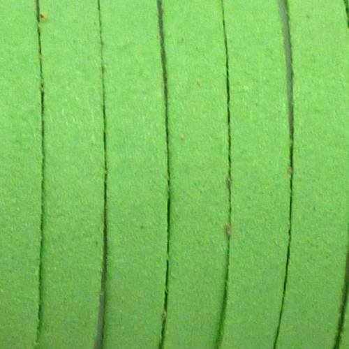 1,90m cordon plat daim synthétique 4,5mm vert anis
