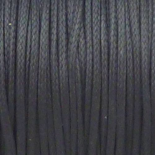 1m fil polyester ciré plat de couleur noir 1,5mm