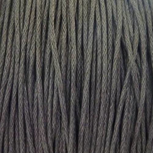 R-10m de fil coton ciré 1mm de couleur gris argenté