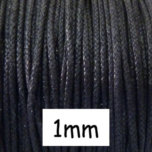 10m fil coton ciré 1mm noir
