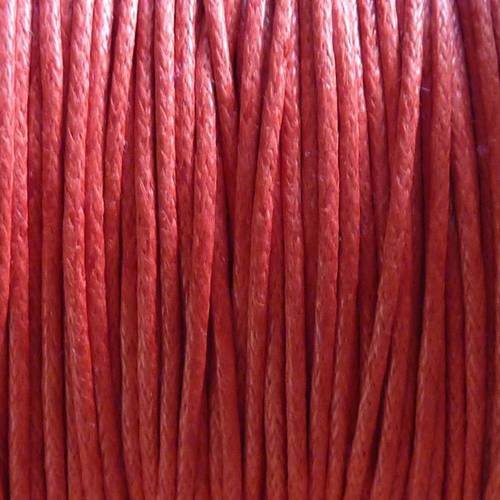 10m de fil coton ciré 1mm de couleur rouge