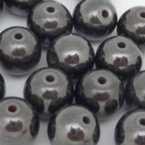 10 perles hématite ronde 10 mm boule lisse 