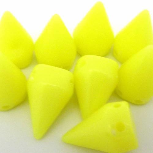 20 perles clous connecteur 15x10mm jaune fluo double trous- punk rock