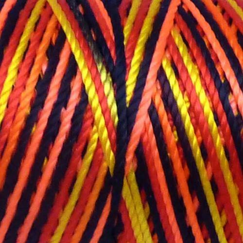 20m cordon nylon multicolore 0,8mm orange fluo, noir, rouge, jaune