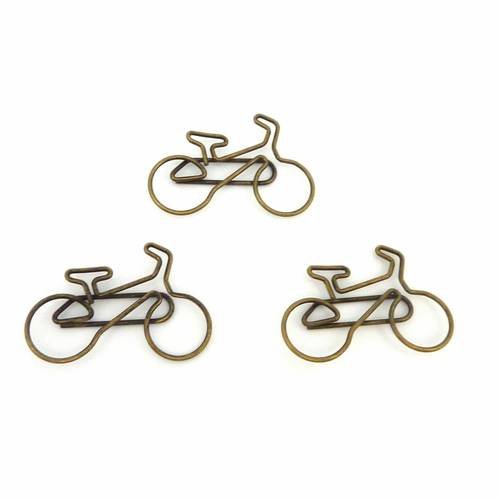 3 trombones vélo en métal couleur bronze