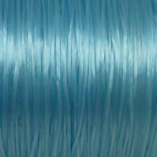 5m de fil nylon élastique bleu ciel transparent 0,5mm
